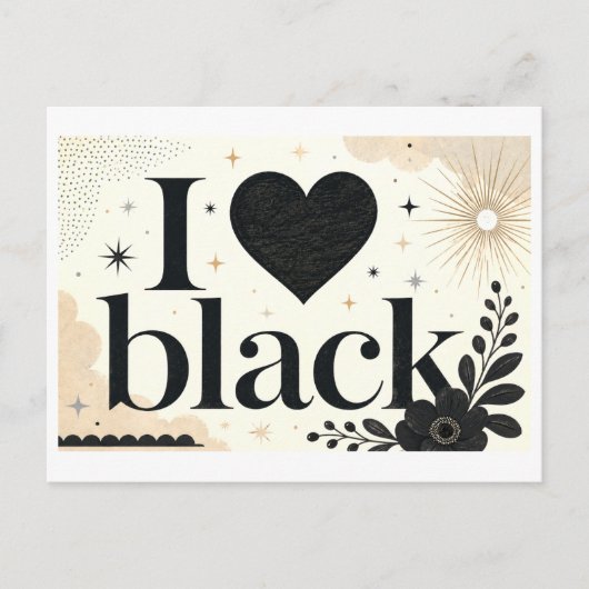 Carte Postale "J'aime le noir" (Devant)