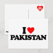 CARTE POSTALE J'AIME LE PAKISTAN (Devant / Derrière)
