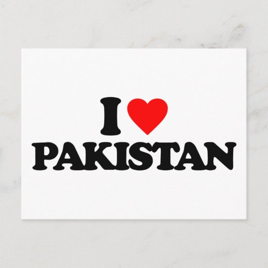 CARTE POSTALE J'AIME LE PAKISTAN (Devant)