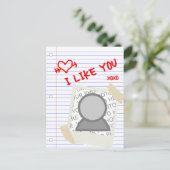 Carte Postale j'aime le papier (Debout devant)