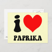 Carte Postale J'aime le paprika (Devant / Derrière)