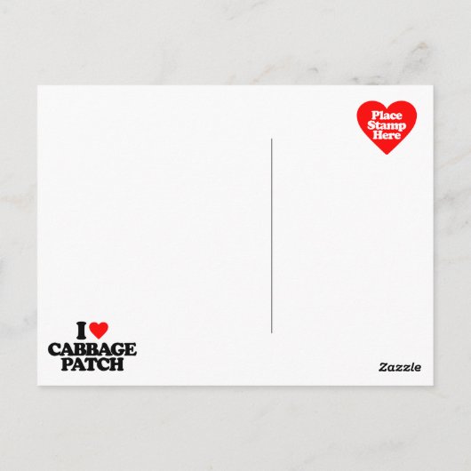 CARTE POSTALE J'AIME LE PATCH CABBAGE (Dos)