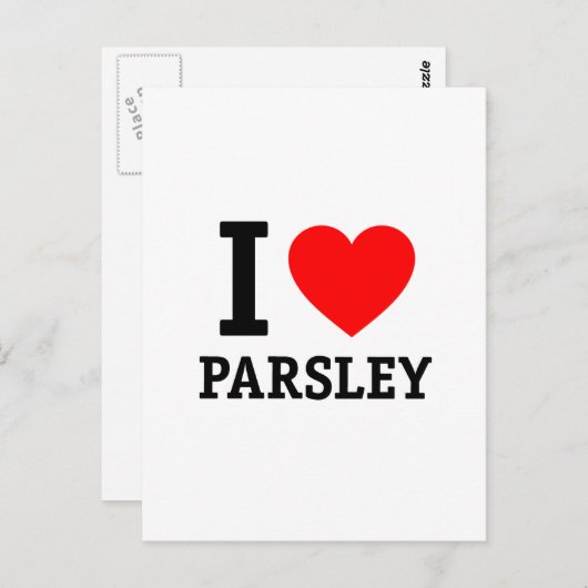 Carte Postale J'Aime Le Persil (Devant / Derrière)