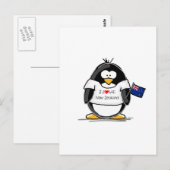 Carte Postale J'aime le pingouin néo-zélandais (Devant / Derrière)