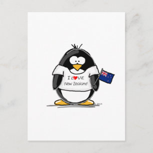 Carte Postale J'aime le pingouin néo-zélandais