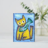 Carte Postale J'aime le poisson (Debout devant)