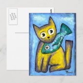 Carte Postale J'aime le poisson (Devant / Derrière)