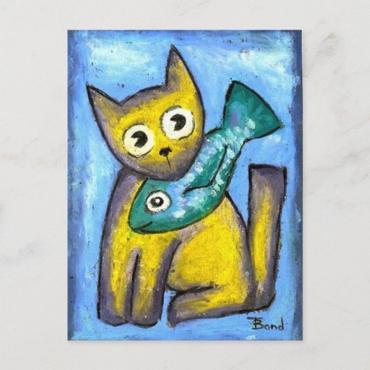 Carte Postale J'aime le poisson (Devant)