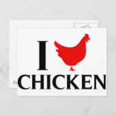 Carte Postale J'aime le poulet (Devant / Derrière)