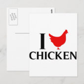 Carte Postale J'aime le poulet (Devant / Derrière)