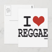 Carte Postale J'aime le reggae (Devant / Derrière)