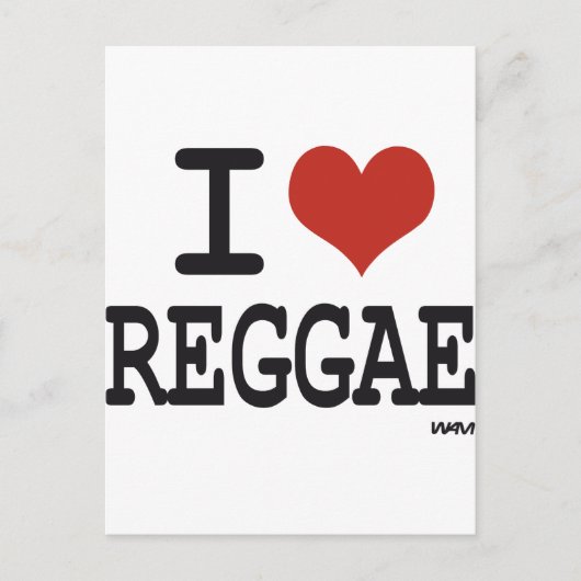 Carte Postale J'aime le reggae (Devant)