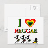 Carte Postale J'aime le reggae (Devant / Derrière)