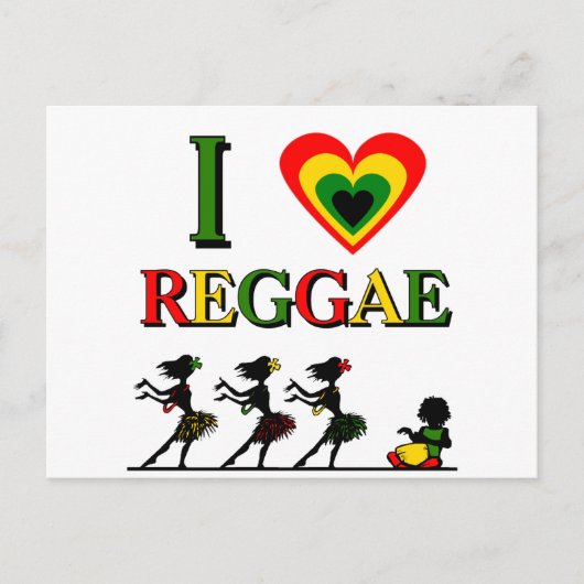Carte Postale J'aime le reggae (Devant)