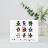 Carte Postale J'aime le rôle jouant des jeux (Debout devant)