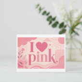 Carte Postale "J'aime le rose" (Debout devant)