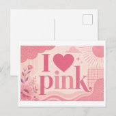 Carte Postale "J'aime le rose" (Devant / Derrière)