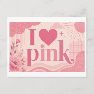Carte Postale "J'aime le rose"