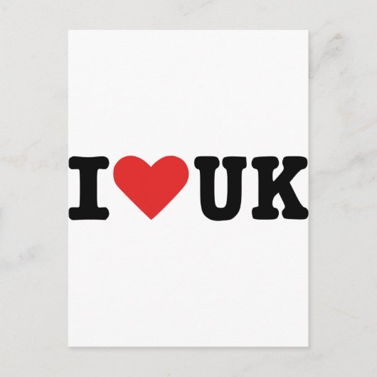 Carte Postale J'aime le Royaume-Uni (Devant)
