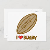 Carte Postale J'Aime Le Rugby (Devant / Derrière)