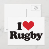 Carte Postale J'Aime Le Rugby (Devant / Derrière)