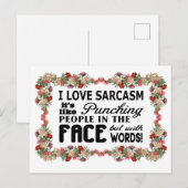 Carte Postale J'aime le sarcasme (Devant / Derrière)