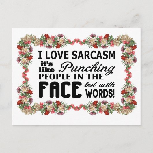 Carte Postale J'aime le sarcasme (Devant)