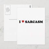 Carte Postale J'aime le sarcasme (Devant / Derrière)