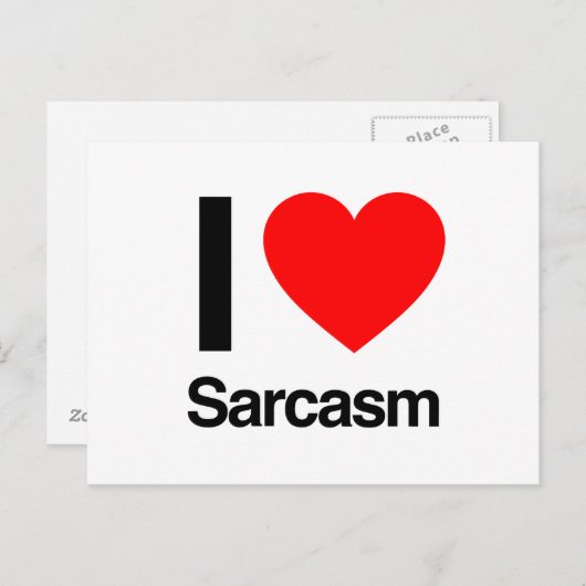 Carte Postale j'aime le sarcasme (Devant / Derrière)