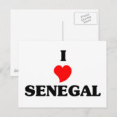 Carte Postale J'aime le Sénégal (Devant / Derrière)