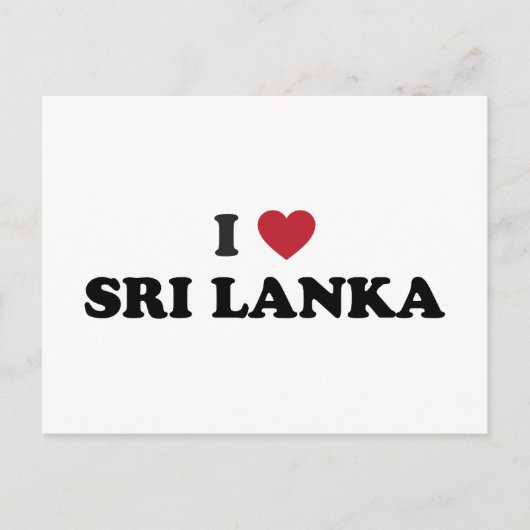 Carte Postale J'aime le Sri Lanka (Devant)