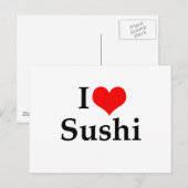 Carte Postale J'Aime Le Sushi (Devant / Derrière)