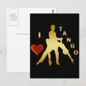 CARTE POSTALE J'AIME LE TANGO (Devant / Derrière)