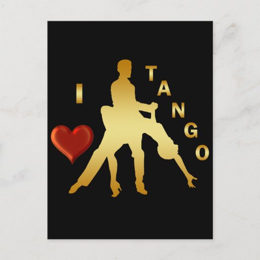 CARTE POSTALE J'AIME LE TANGO (Devant)