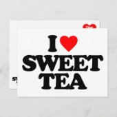 CARTE POSTALE J'AIME LE THÉ DOUX (Devant / Derrière)