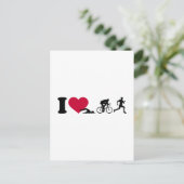 Carte Postale J'aime le triathlon (Debout devant)