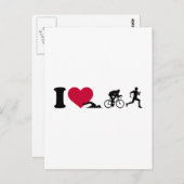 Carte Postale J'aime le triathlon (Devant / Derrière)