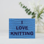 CARTE POSTALE J'AIME LE TRICOT (Debout devant)