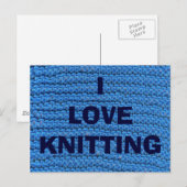 CARTE POSTALE J'AIME LE TRICOT (Devant / Derrière)