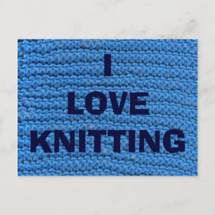 CARTE POSTALE J'AIME LE TRICOT