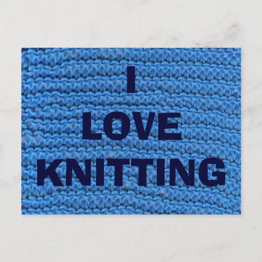 CARTE POSTALE J'AIME LE TRICOT (Devant)