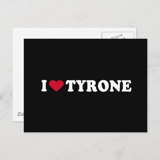 CARTE POSTALE J'AIME LE TYRONE (Devant / Derrière)