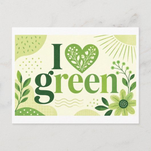 Carte Postale "J'aime le vert" (Devant)