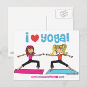 Carte Postale j'aime le yoga (Devant / Derrière)