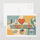 Carte Postale "J'aime l'économie" (Devant / Derrière)