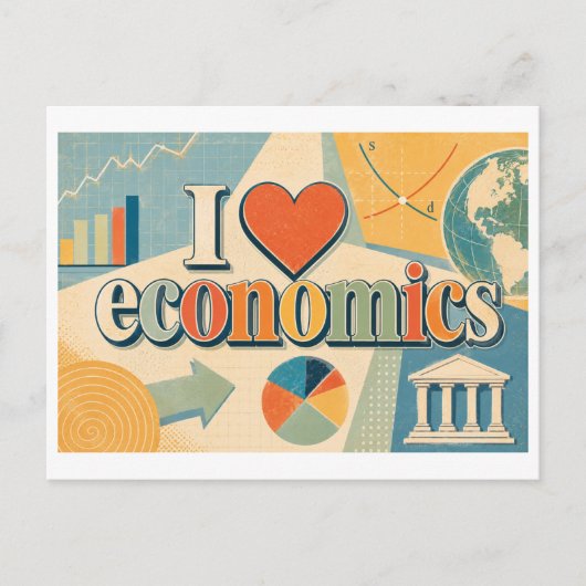 Carte Postale "J'aime l'économie" (Devant)