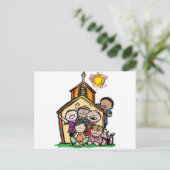 Carte Postale J'aime l'église des enfants ! (Debout devant)