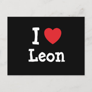 Carte Postale J'aime Leon coeur T-shirt