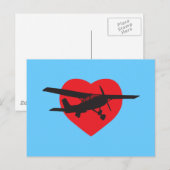 Carte Postale J'aime les avions (Devant / Derrière)