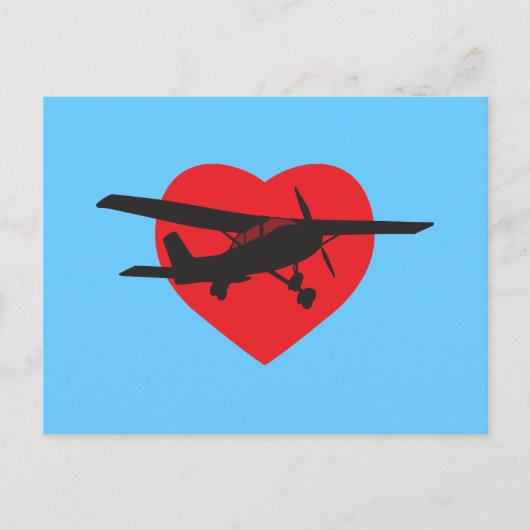 Carte Postale J'aime les avions (Devant)